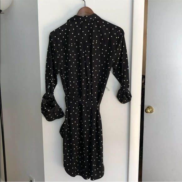 Ann Taylor polka dot shirt dress black and white - Picture 8 of 12